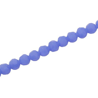 6MM FACETED ROUND CRYSTAL BEADS - APPROX 98/PCS - OPAQUE BLUE