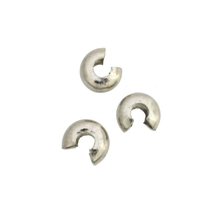 3 mm antique silver crimp covers 5 grams