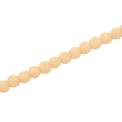 4MM FACETED ROUND CRYSTAL BEADS - APPROX 98/PCS - OPAQUE CREAM