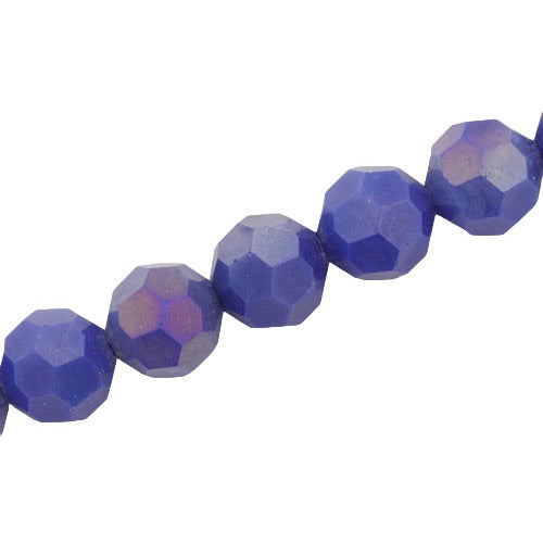 12 MM FACETED ROUND CRYSTAL BEADS APPROX 50/PCS - OPAQUE INDIGO AB