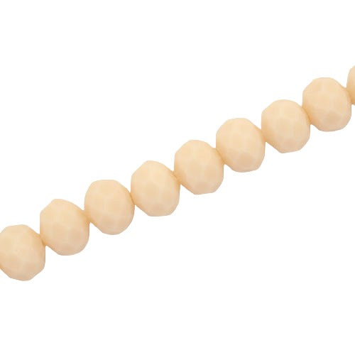 10 X 8 MM CRYSTAL RONDELLE BEADS OPAQUE CREAM - APPROX 72 / PCS