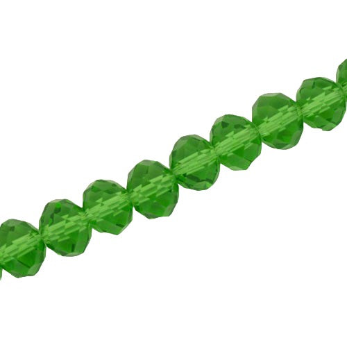 10 X 8 MM CRYSTAL RONDELLE BEADS GREEN - APPROX 72 / PCS