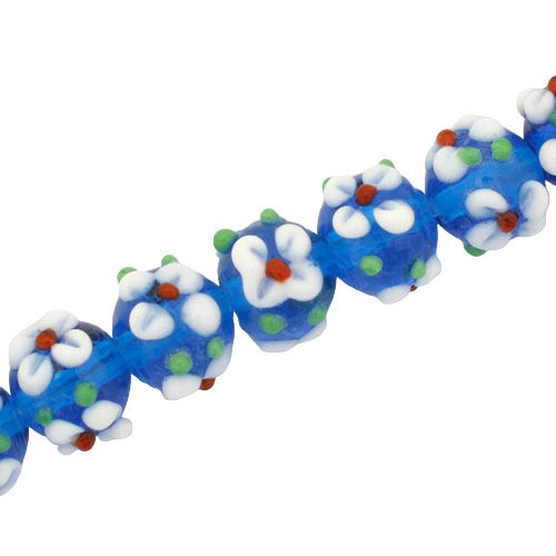 12 MM GLASS LAMPWORK BEADS AQUA - 30 PCS