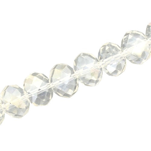 14 X 10 MM CRYSTAL RONDELLE BEADS CLEAR AB - APPROX 60 / PCS
