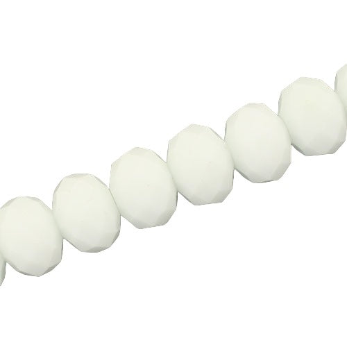 14 X 10 MM CRYSTAL RONDELLE BEADS WHITE - APPROX 60 / PCS