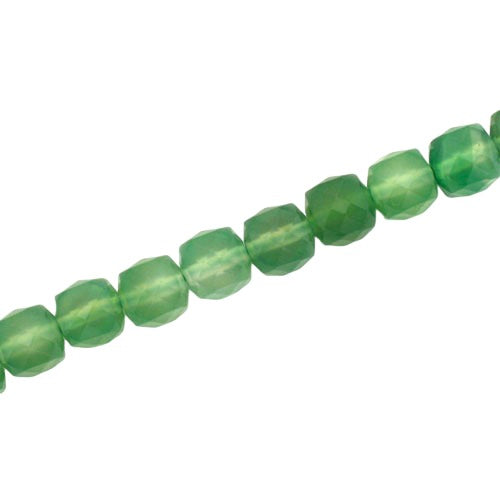 AGATE 7 MM FACETED CUBE GREEN - APPROX 45 PCS