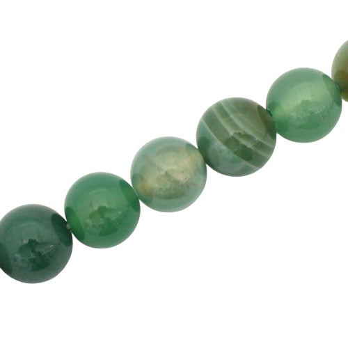 AGATE 12 MM ROUND GREEN - APPROX 33 PCS