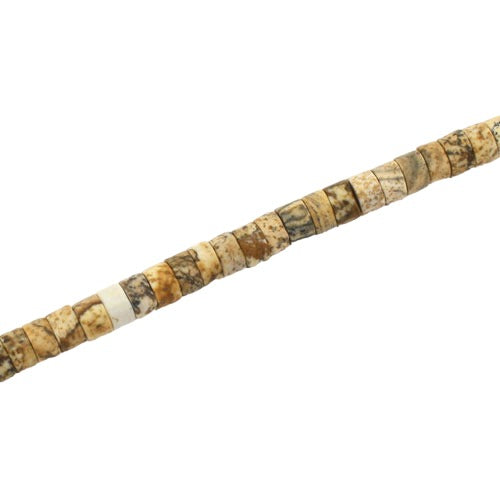 PICTURE JASPER 4 X 2 MM BEADS - APPROX 150 PCS