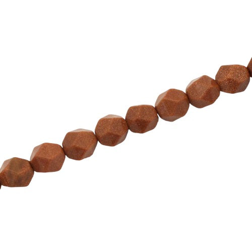 GOLDSTONE 8 MM FACETED BEADS - APPROX 48 PCS