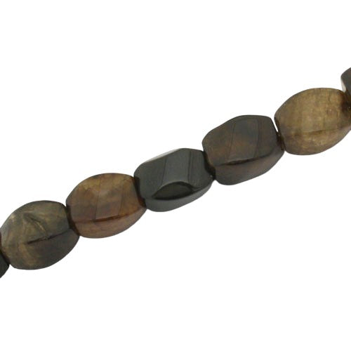 AGATE 12 X 9 MM BEADS MIX BROWNS - APPROX 32 PCS
