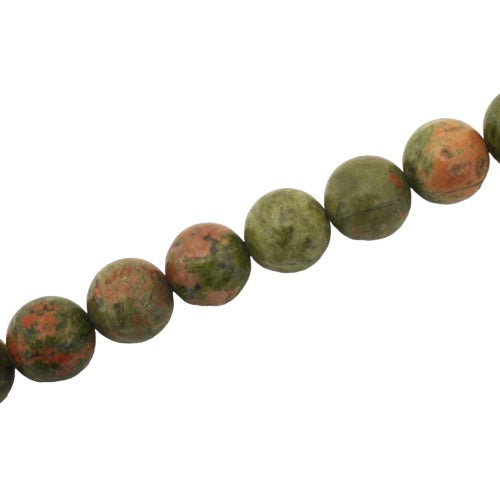 UNAKITE 10 MM ROUND BEADS - APPROX 38 PCS