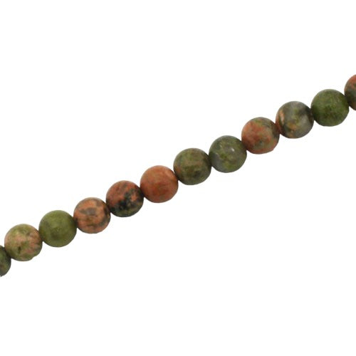 UNAKITE 4 MM ROUND BEADS - APPROX 100 PCS