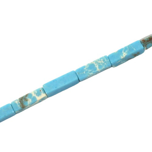 IMPERIAL JASPER LT AQUA 13 X 4 MM BEADS - APPROX 30 PCS