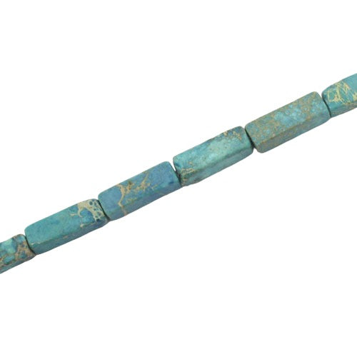 IMPERIAL JASPER AQUA 13 X 4 MM BEADS - APPROX 30 PCS