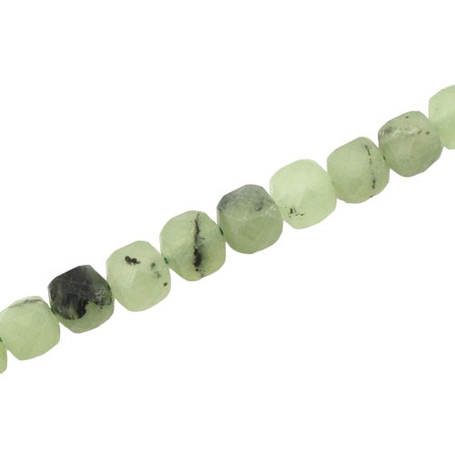 PREHNITE 8 MM FACETED CUBE BEADS - APPROX 45 PCS