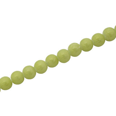 4 MM ROUND GLASS BEADS LIGHT GREEN / WHITE SWIGGLE - 205 PCS