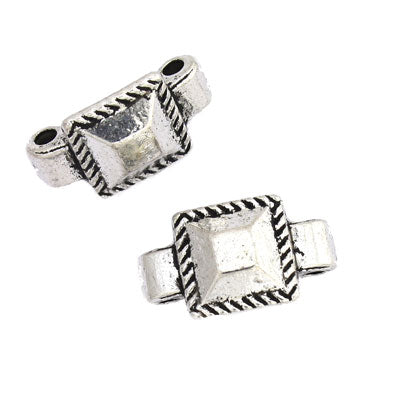 15x8mm silver two hole spacer 10pcs