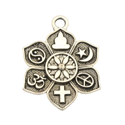 LOTUS FLOWER 36 MM SILVER - 3 PCS