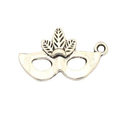 MASQUERADE CHARM 25 X 16 MM SILVER - 10 PCS