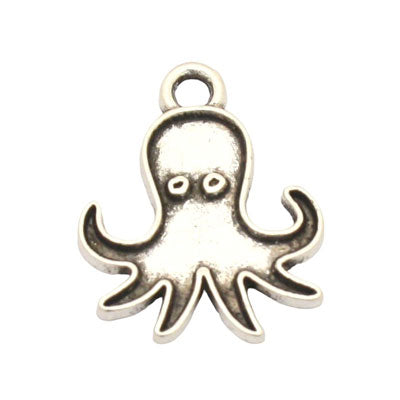 OCTOPUS CHARM 20 MM SILVER - 12 PCS