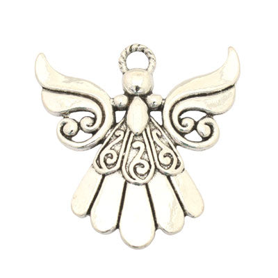 ANGEL CHARM PENDANT 42 MM SILVER - 4 PCS