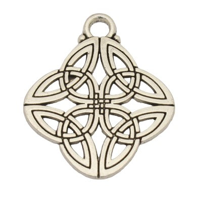 CELTIC KNOT CHARM PENDANT 40 MM SILVER - 2 PCS