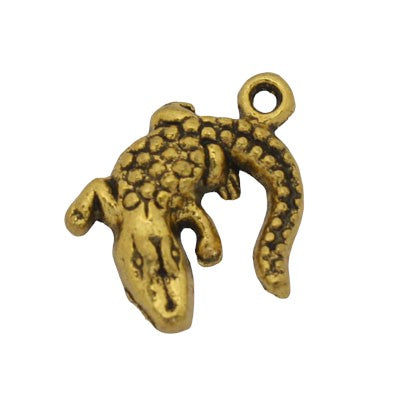 CROCODILE CHARM 14 MM GOLD - 15 PCS