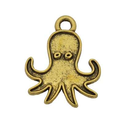 OCTOPUS CHARM 20 MM GOLD - 10 PCS