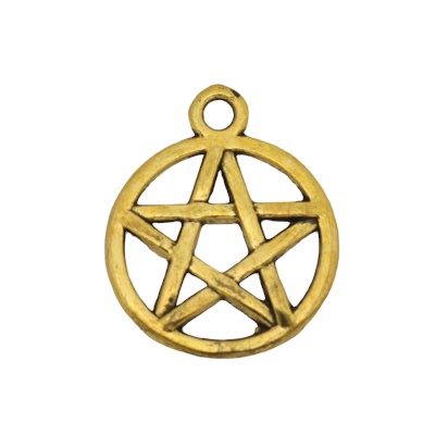 PENTAGRAM CHARM 20 MM GOLD - 10 PCS