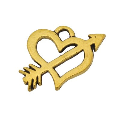 HEART CHARM 12 MM GOLD - 20 PCS