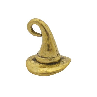 WITCH HAT CHARM 12 MM GOLD - 15 PCS