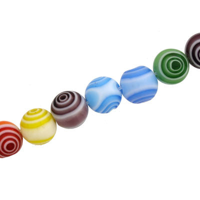 10 mm Round Glass Beads Mix Colours - 38 pcs