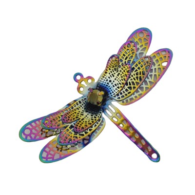 DRAGONFFLY HANGER CHARM 30 X 50 MM RAINBOW - 1 PC