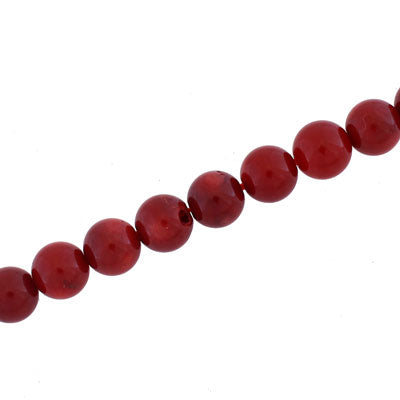 Red Coral Dyed 8 mm Round - 52 pcs