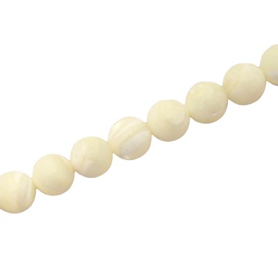 9 MM ROUND SHELL BEADS - 23 PCS
