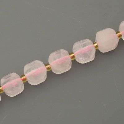 ROSE QUARTZ 9 MM CUBE - APPROX 35 PCS