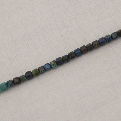 CHRYSOCOLLA LAPIS 2.5 MM CUBE BEADS - APPROX 160 PCS