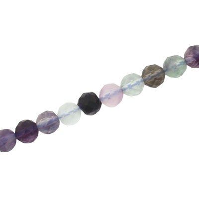 FLUORITE 6 MM FACETED ROUND BEADS - APPROX 68 PCS