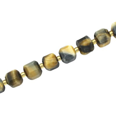 DREAM TIGER EYE 8 MM CUBE BEADS - APPROX 38 PCS