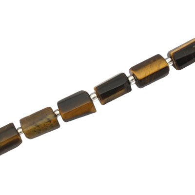 TIGER EYE APPROX 11 X 7 MM TUBE BEADS - APPROX 30 PCS