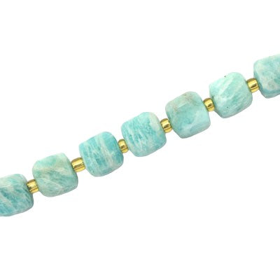 AMAZONITE SRI LANKA 8 MM CUBE BEADS - APPROX 36 PCS