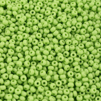 #11/0 ROCAILLES - APPROX 40G - OPAQUE LIME GREEN