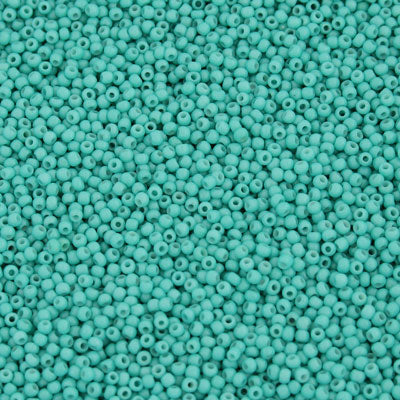 #11/0 SEED BEADS- 40G - OPAQUE GREEN TURQUOISE