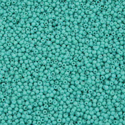 #11/0 SEED BEADS- 40G - OPAQUE GREEN TURQUOISE