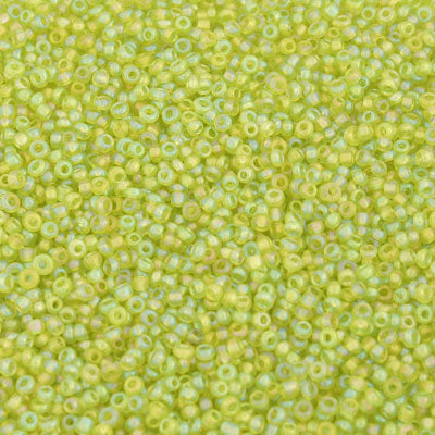 #11/0 SEED BEADS - 40G - TRANSPARENT LIGHT GREEN AB