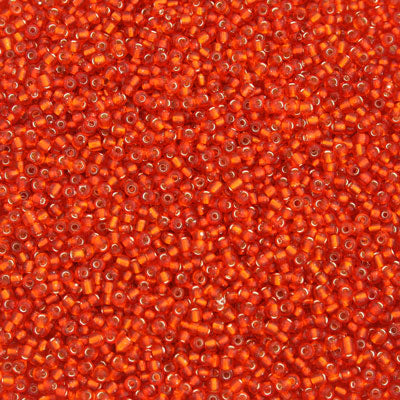#11/0 SEED BEADS - 40G - SILVER LINED LIGHT RED