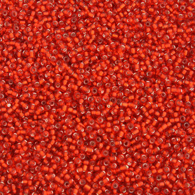 #11/0 SEED BEADS - 40G - SILVER LINED RED