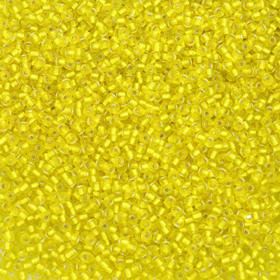 #11/0 SEED BEADS - 40G - SILVER LINED BRIGHT YELLOW