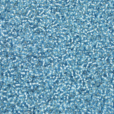 #15/0 SEED BEADS - 40G - SILVER LINED LIGHT AQUA