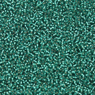 #15/0 SEED BEADS - 40G - SILVER LINED TEAL